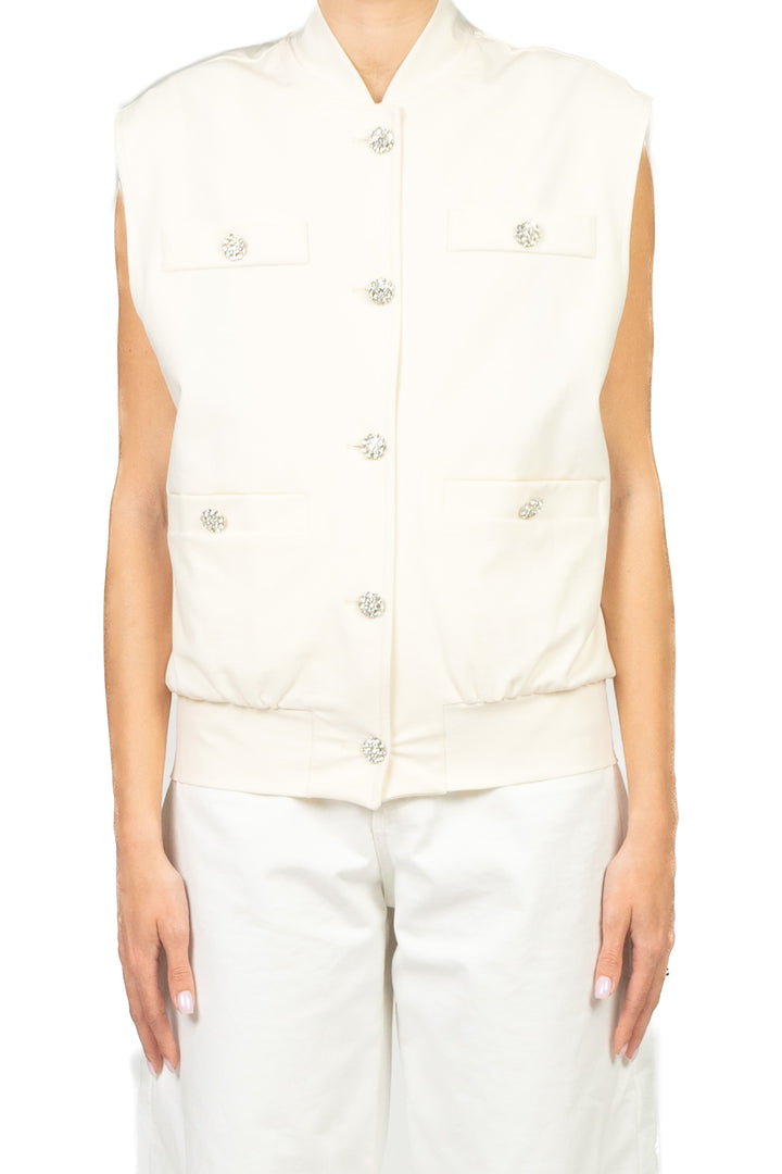 Tensione In - Gilet punto milano bottoni gioiello Art. 39061