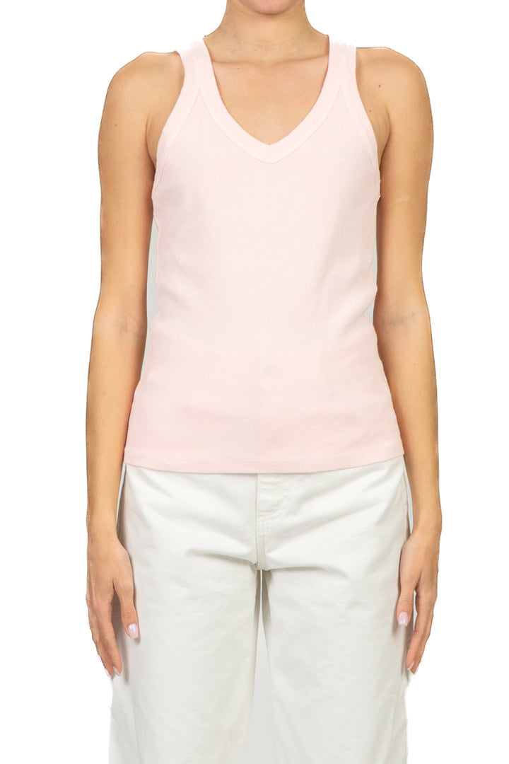 Tensione In - Canotta costine scollo v Art. 21002