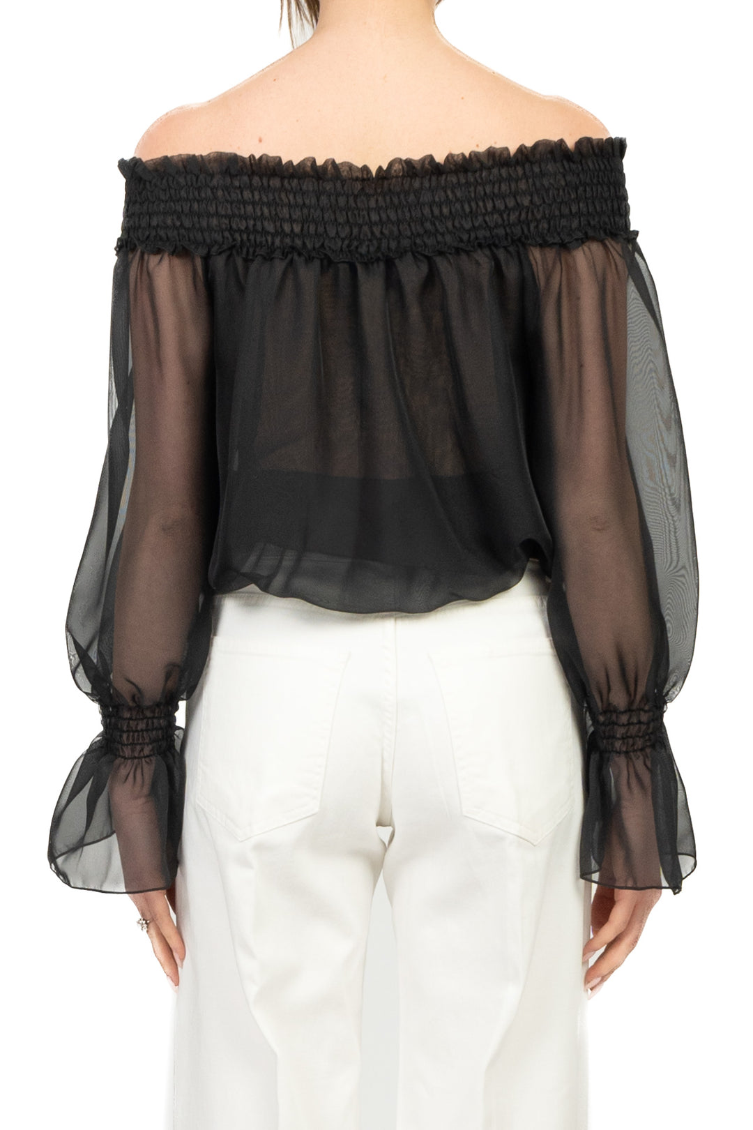 Tensione In - Blusa scollo shiffer Art. C10295AT