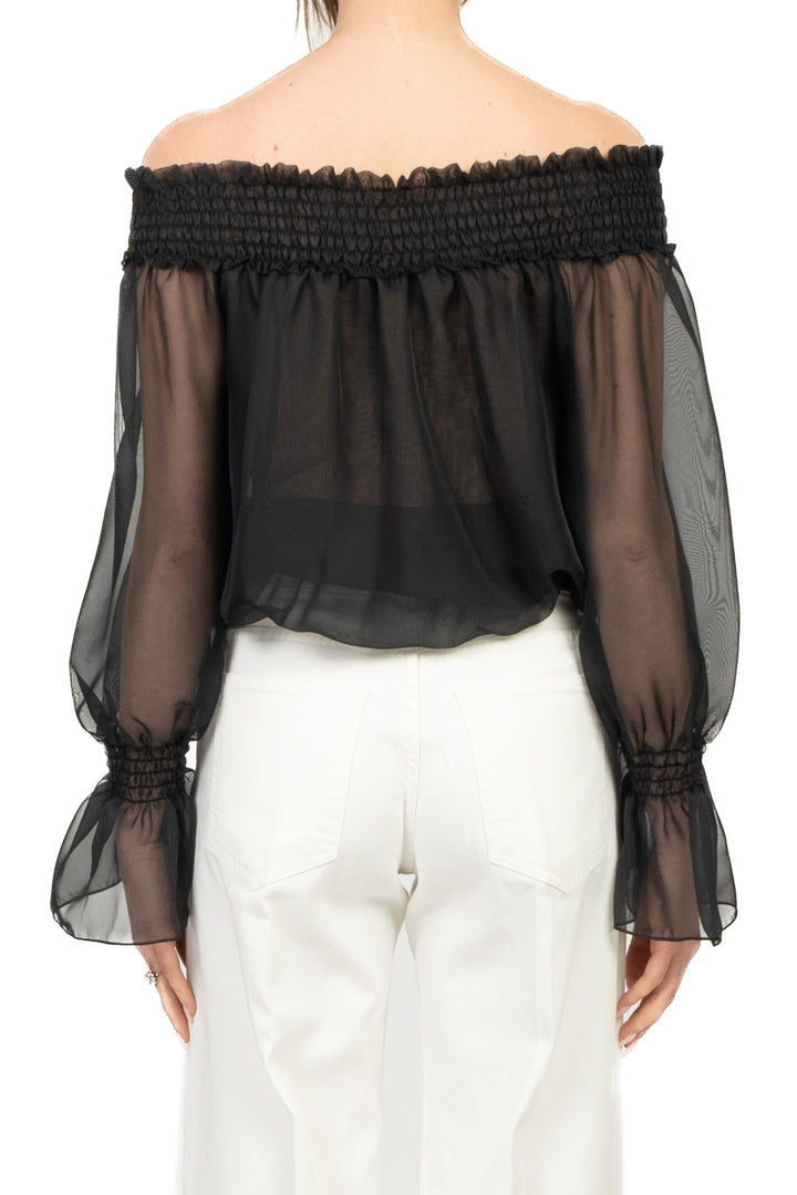 Tensione In - Blusa scollo shiffer Art. C10295AT