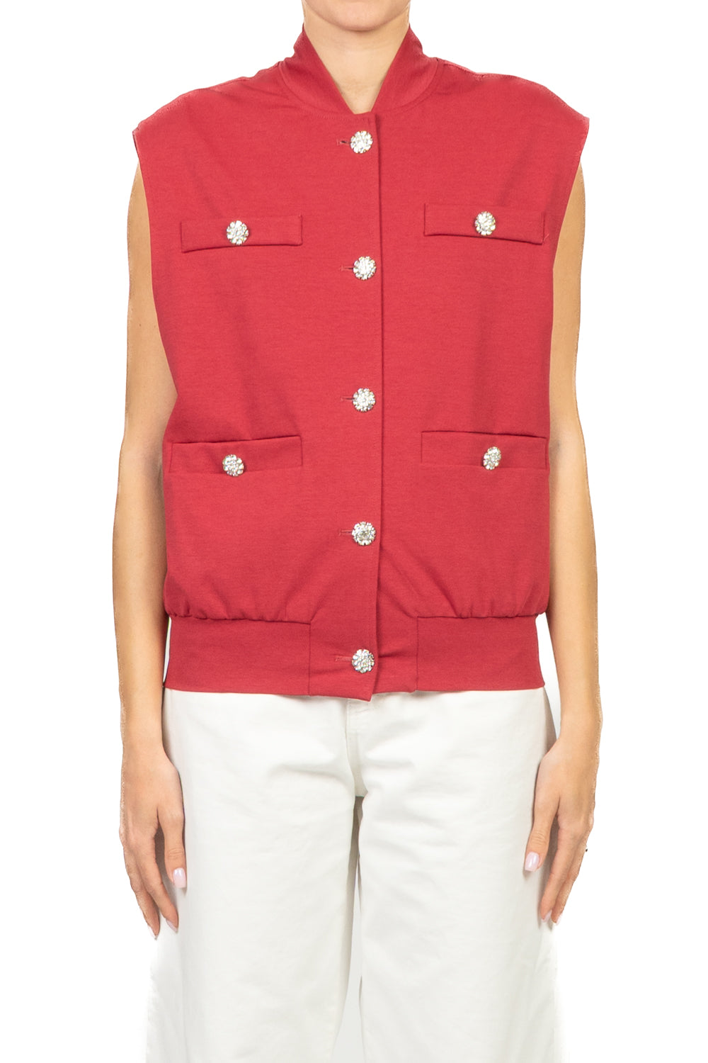 Tensione In - Gilet punto milano bottoni gioiello Art. 39061