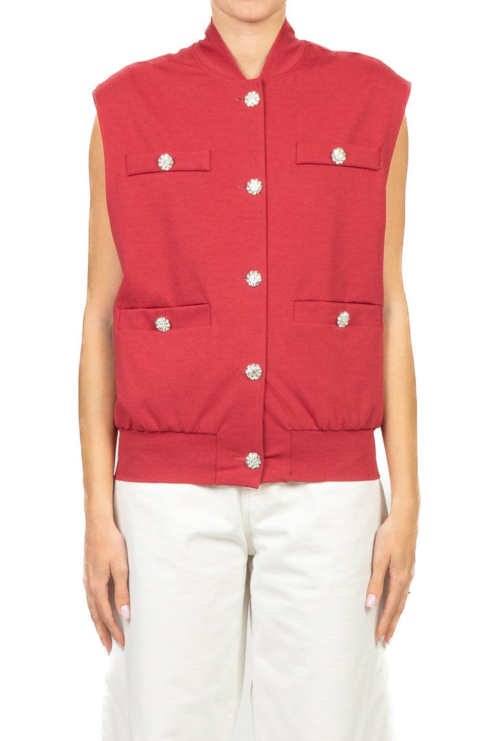 Tensione In - Gilet punto milano bottoni gioiello Art. 39061