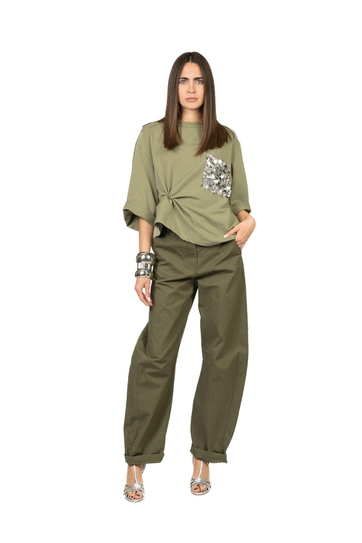 Tensione In - T-Shirt over tasca paillettes Art. PE260157
