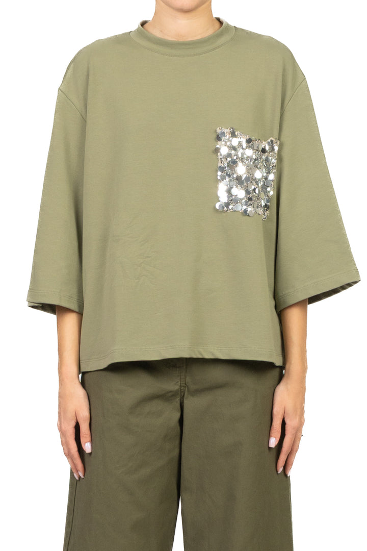 Tensione In - T-Shirt over tasca paillettes Art. PE260157