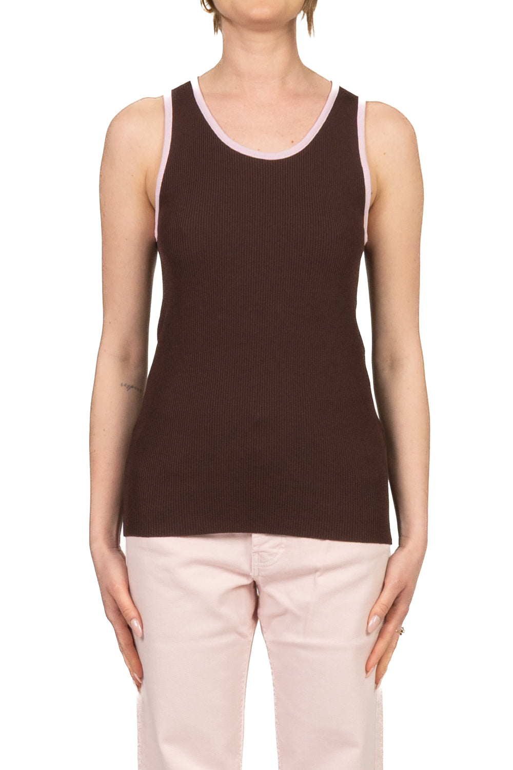 Tensione in - Canotta con profili a contrasto Art. 26P457