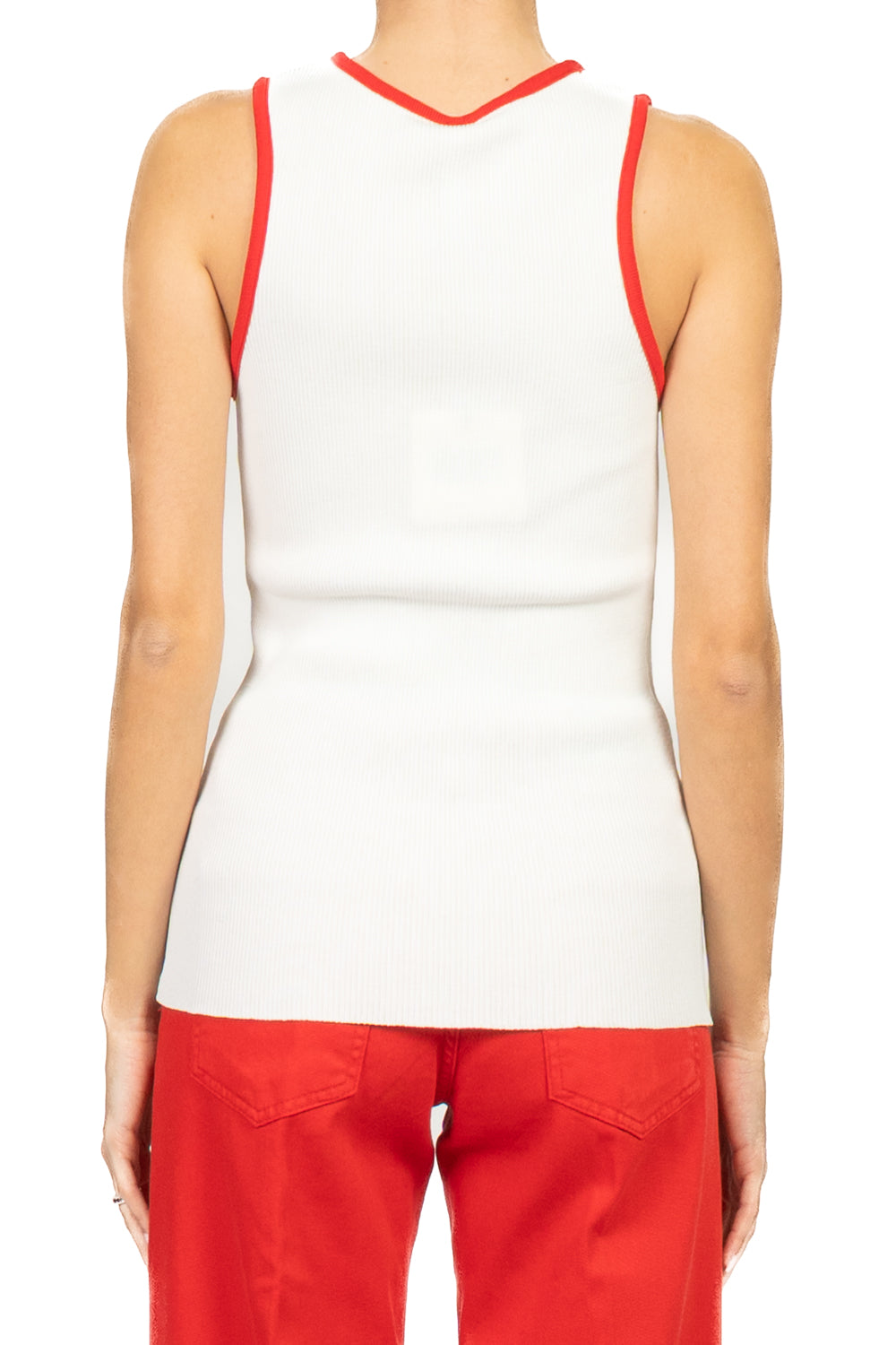 Tensione In - Canotta scollo v profilo contrasto Art. 26P458