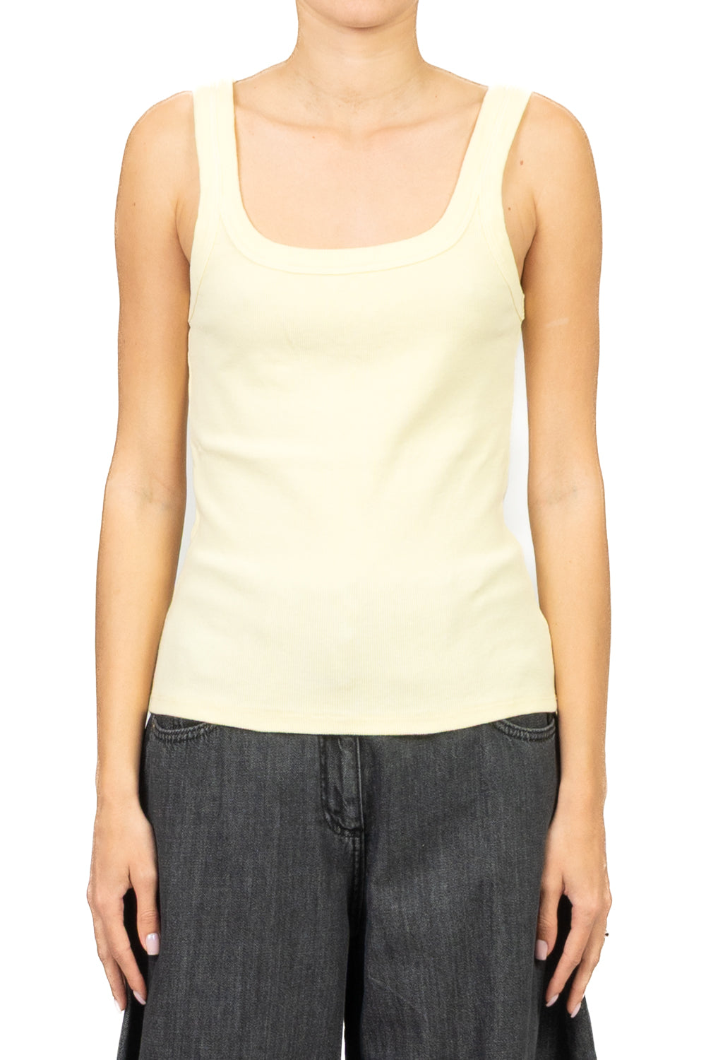 Tensione in - Canotta a costine scollo quadrato Art. 21001