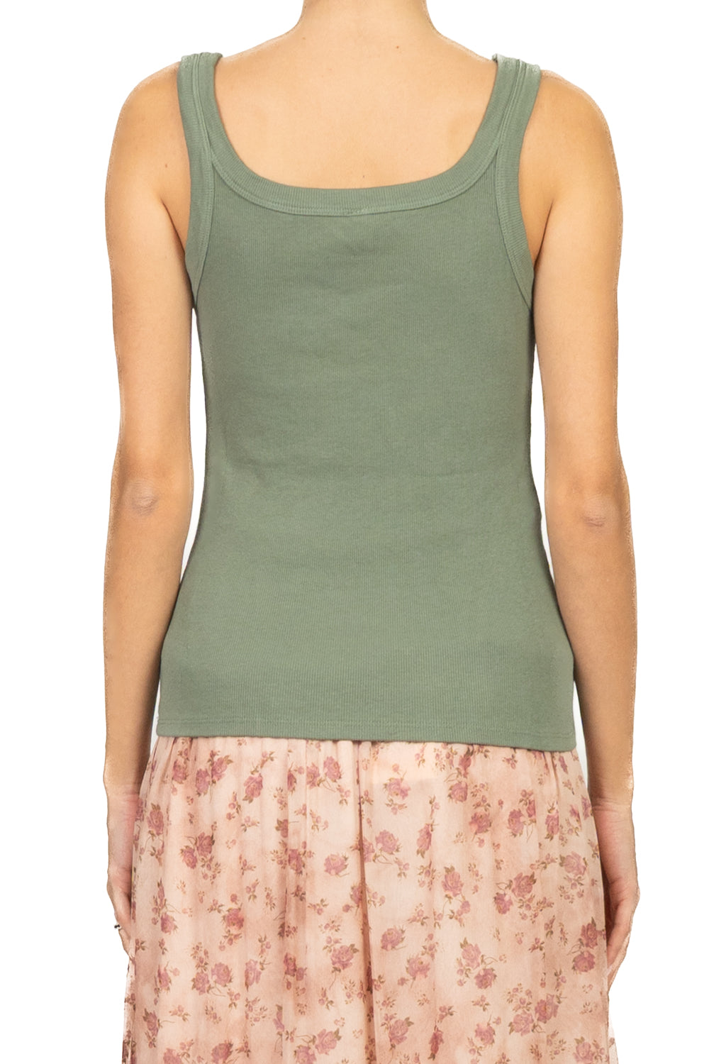 Tensione in - Canotta a costine scollo quadrato Art. 21001