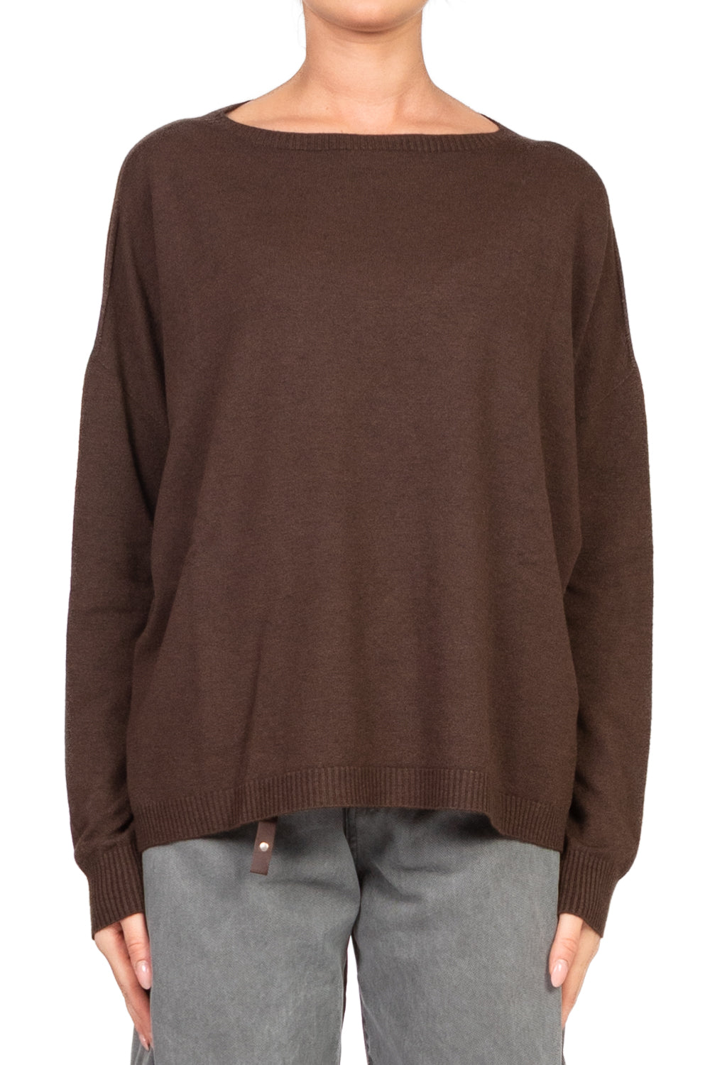 Tensione In - Maglia girocollo over con spacchi laterali Art. D79025AI25