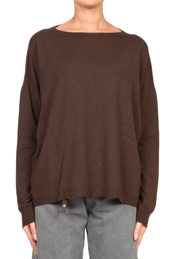 Tensione In - Maglia girocollo over con spacchi laterali Art. D79025AI25