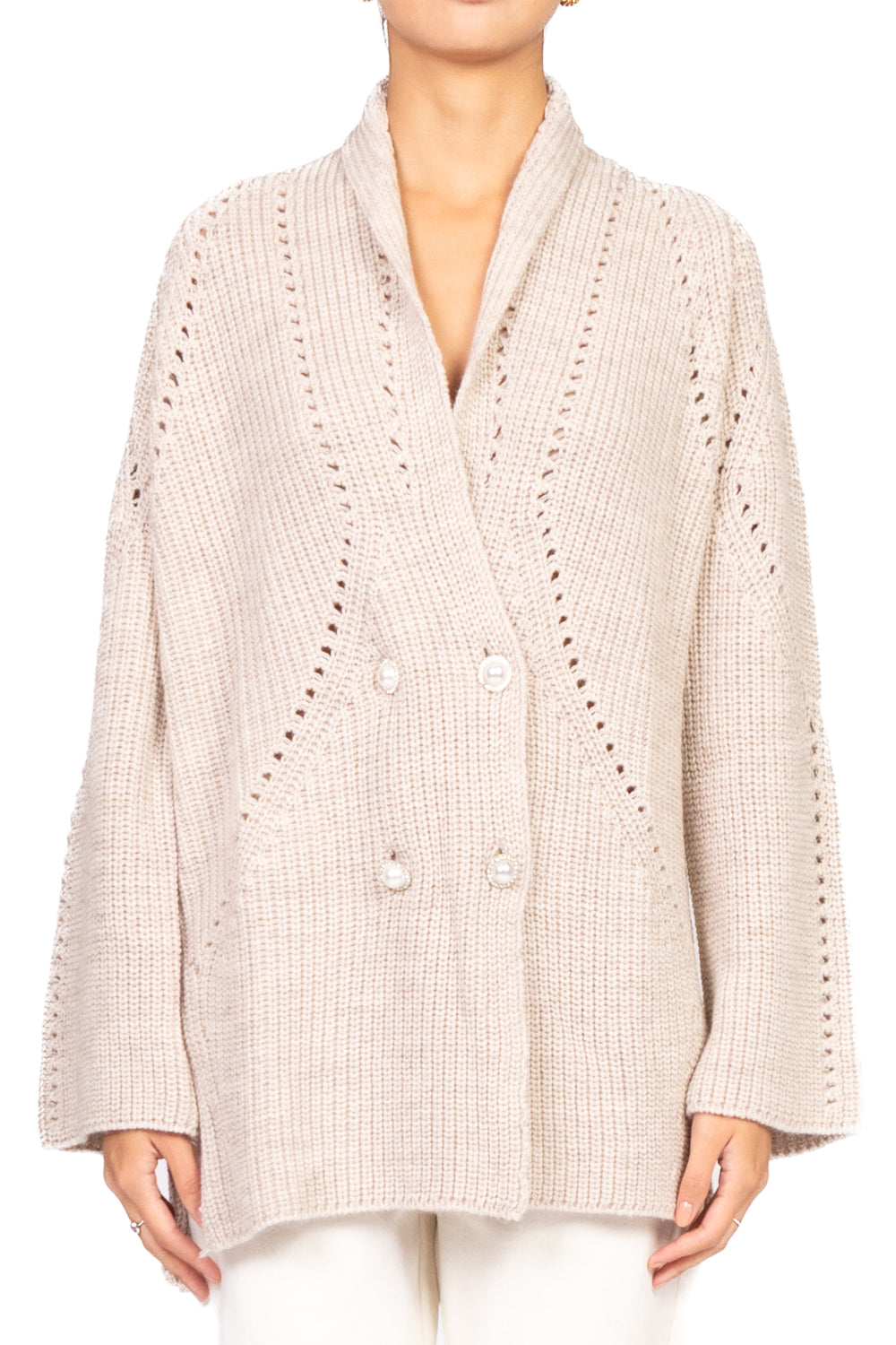 Vicolo - Cardigan doppio petto bottoni gioiello Art. 55117F