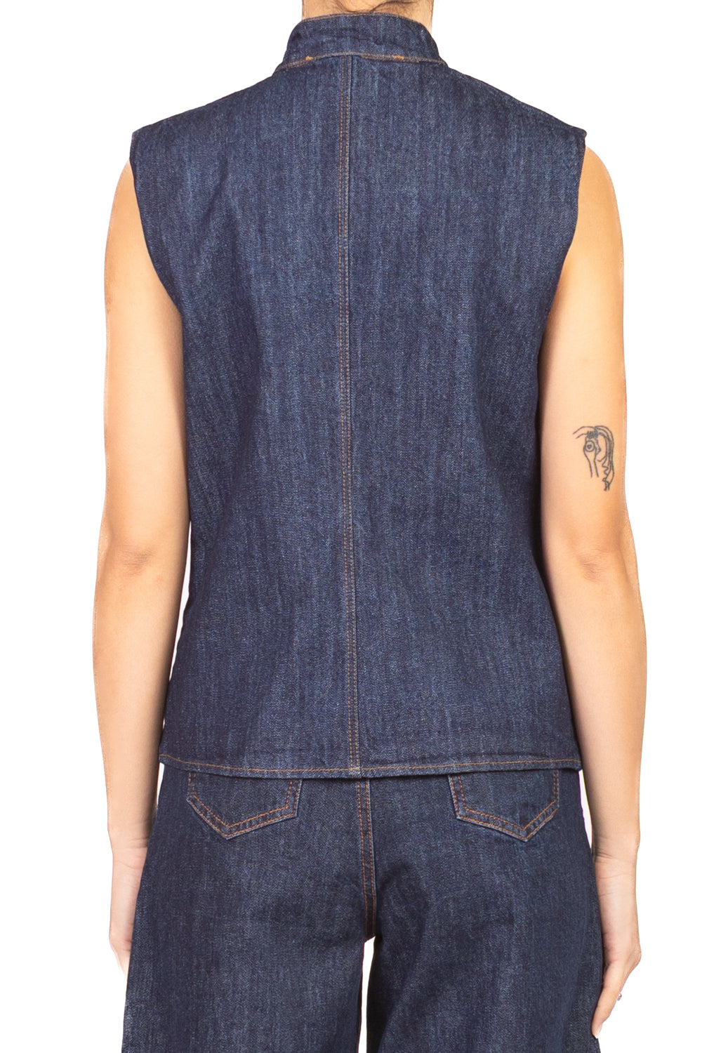 Tensione In - Gilet denim chiusura orientale Art. CP1040