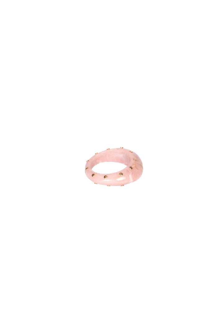 Upper - Bracciale rigido marmorizzato con borchie