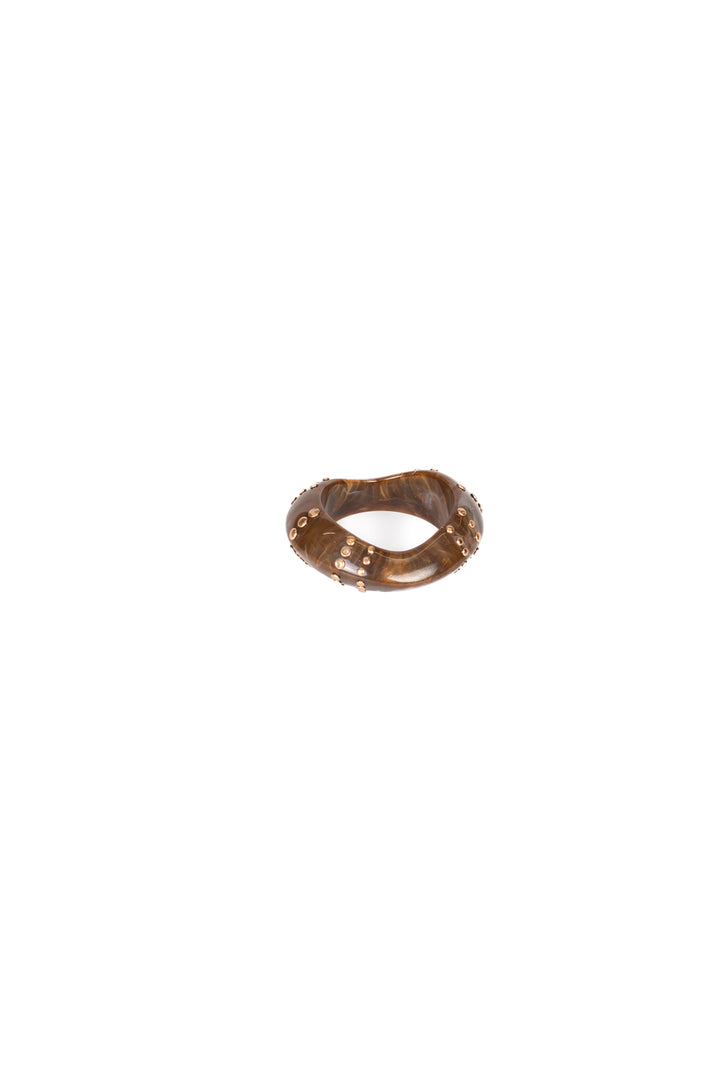 Upper - Bracciale rigido con borchie oro