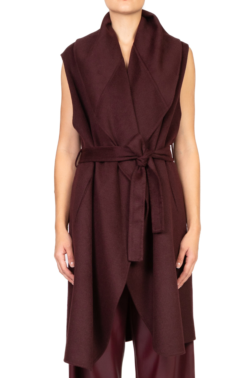 Vicolo - Cappotto hand made smanicato con cinta Art. TF0056