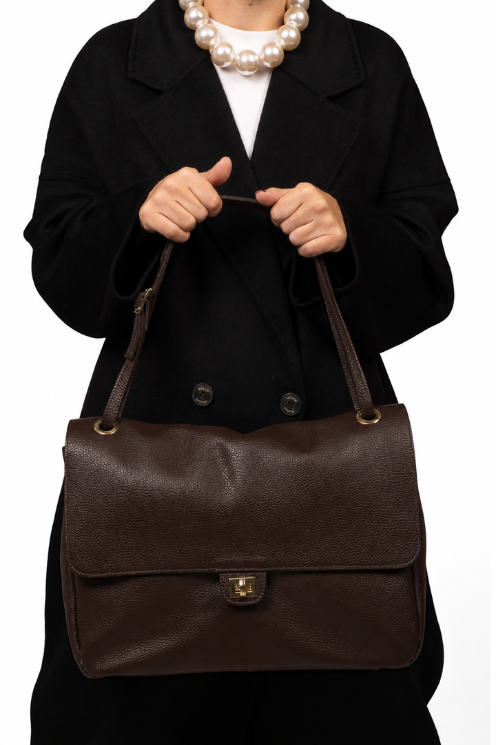 Upper - Borsa cartella maxi con chiusura lucchetto