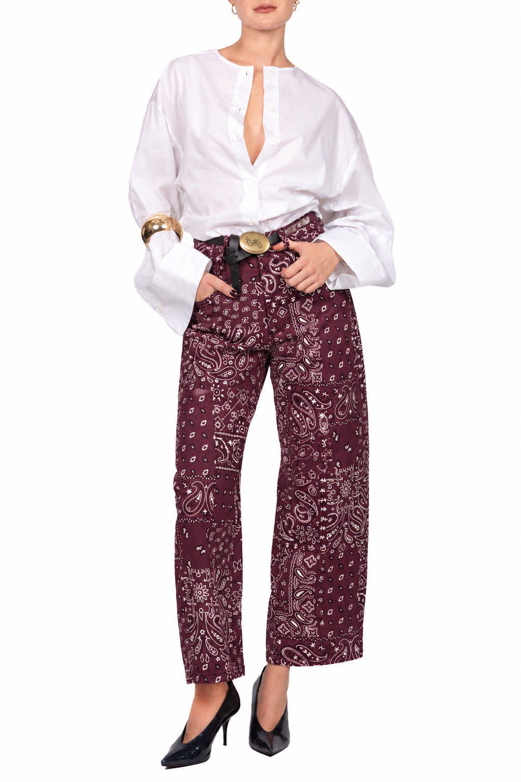 Tensione In - Pantalone barrel fantasia bandana Art. W26P379