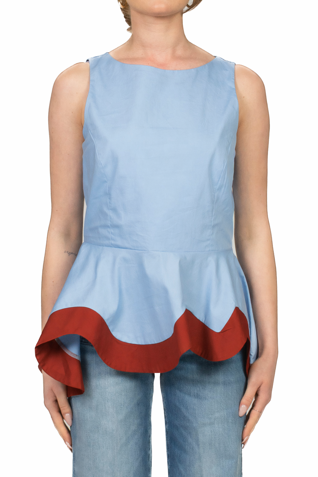 Tensione In - Top peplum banda contrasto Art. 39169