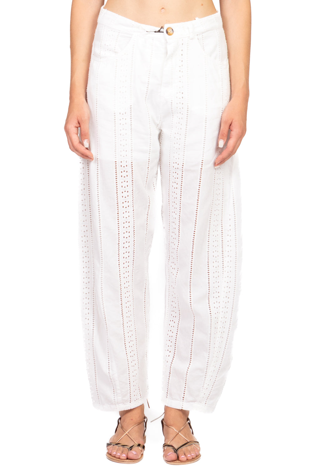 Tensione In - Pantalone barrel ricamato Art. S25PI83