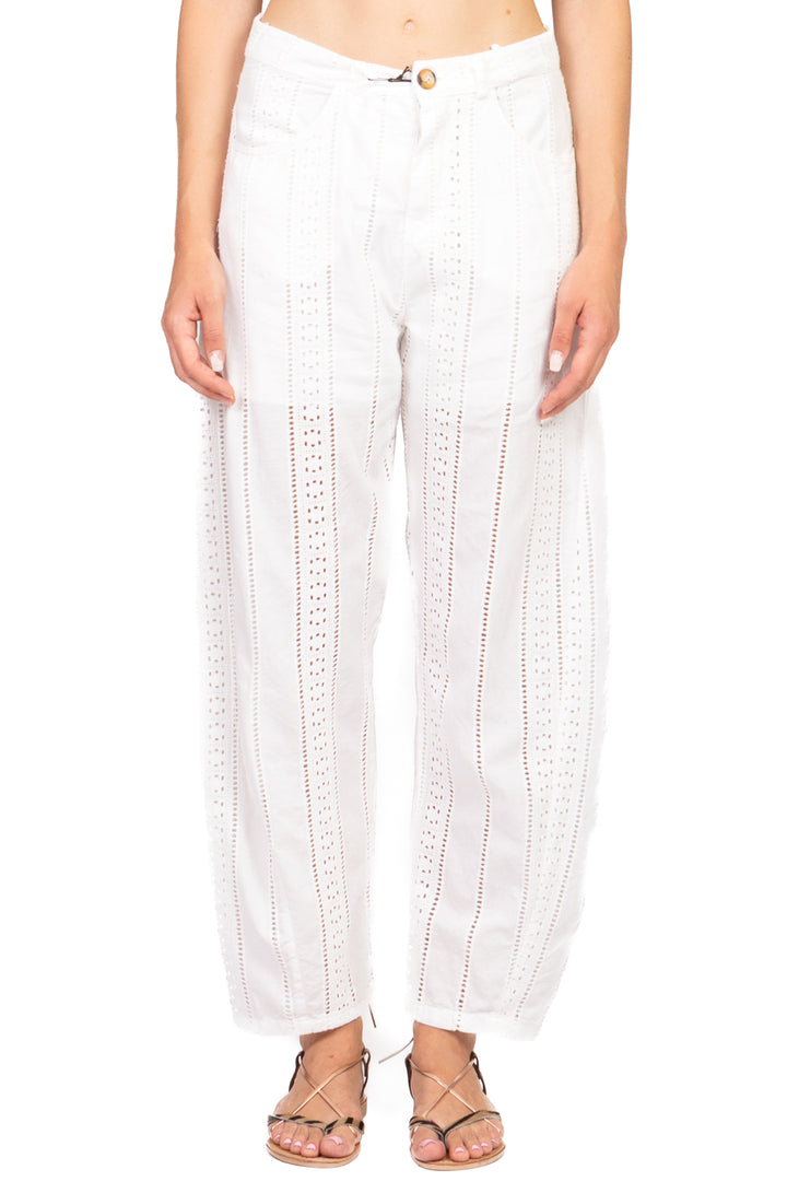 Tensione In - Pantalone barrel ricamato Art. S25PI83