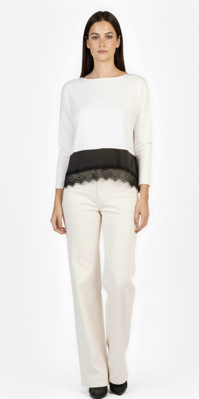 Tensione In - T-shirt manica lunga con pizzo Art. FW250098