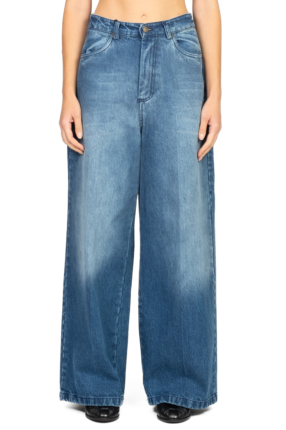 Tensione In - Jeans palazzo con tasconi Art. W25P628