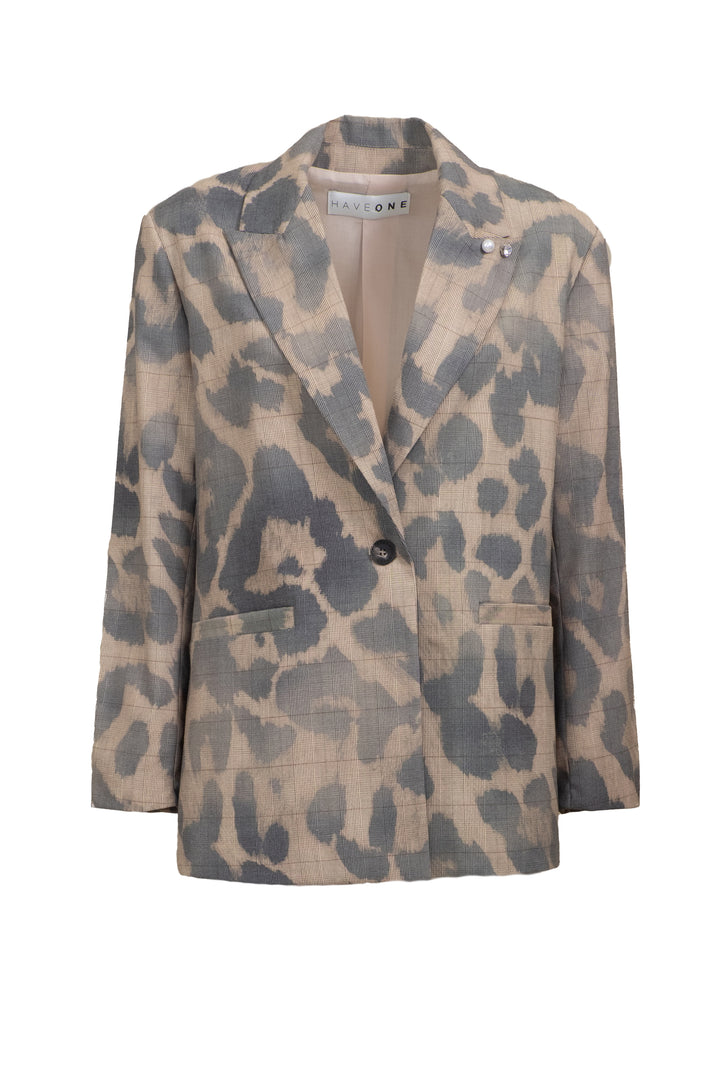Have One - Giacca over galles con stampa animalier Art. JGE-N022