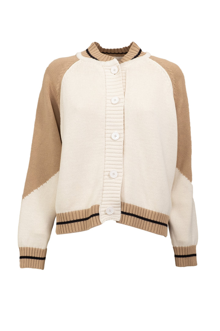 Vicolo - Cardigan girocollo bicolor Art. 55010D