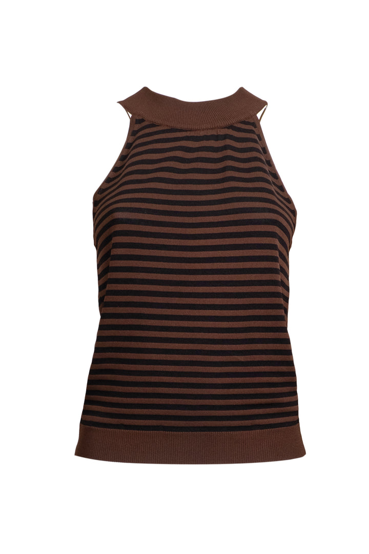 Vicolo - Top in maglia rigato scollo all'americana Art. 44026D