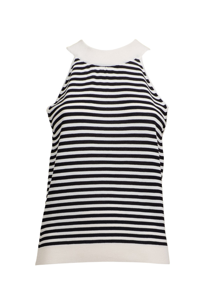Vicolo - Top in maglia rigato scollo all'americana Art. 44026D