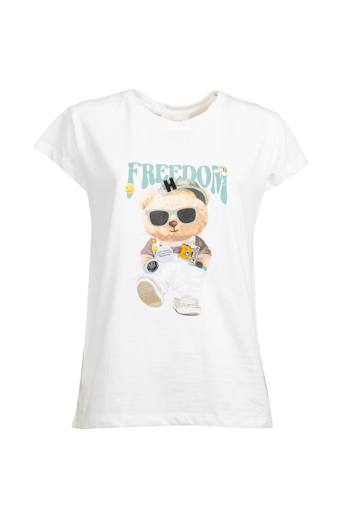 Vicolo - T-shirt stampa orsetto con spille Art. RD0366