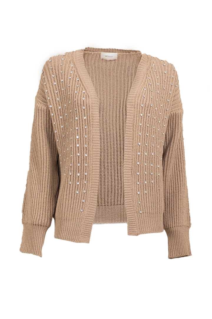 Vicolo - Cardigan scollo a V con strass Art. 55018D