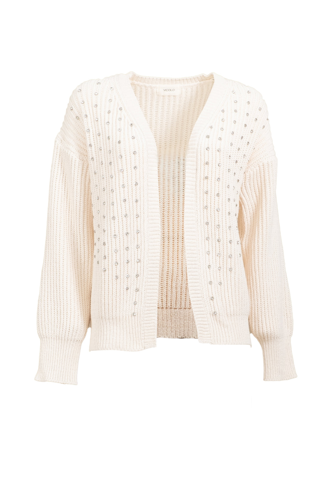 Vicolo - Cardigan scollo a V con strass Art. 55018D