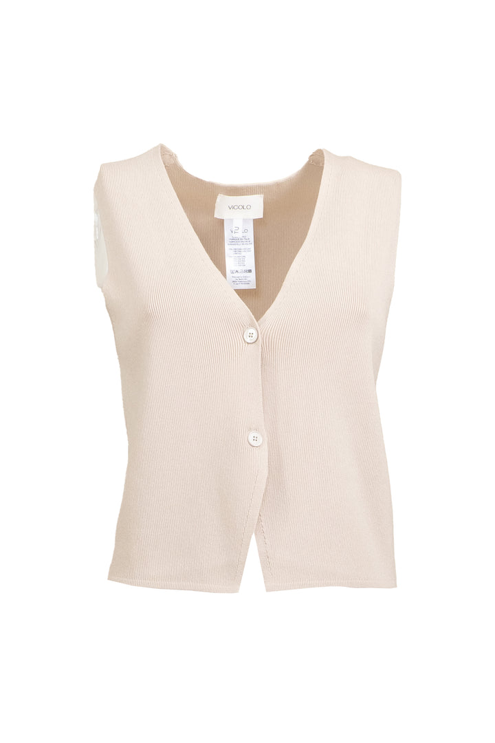 Vicolo - Gilet in maglia scollo V con bottoni Art. 22075D