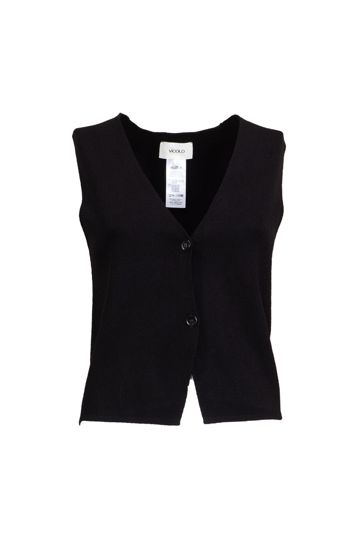 Vicolo - Gilet in maglia scollo V con bottoni Art. 22075D