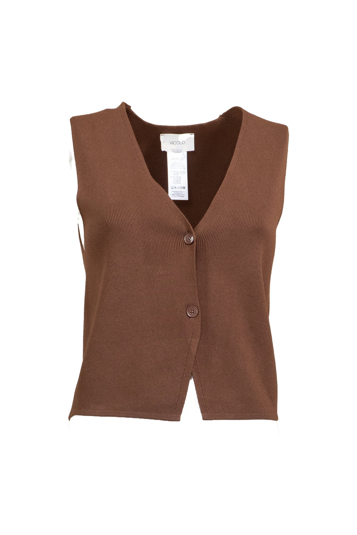 Vicolo - Gilet in maglia scollo V con bottoni Art. 22075D