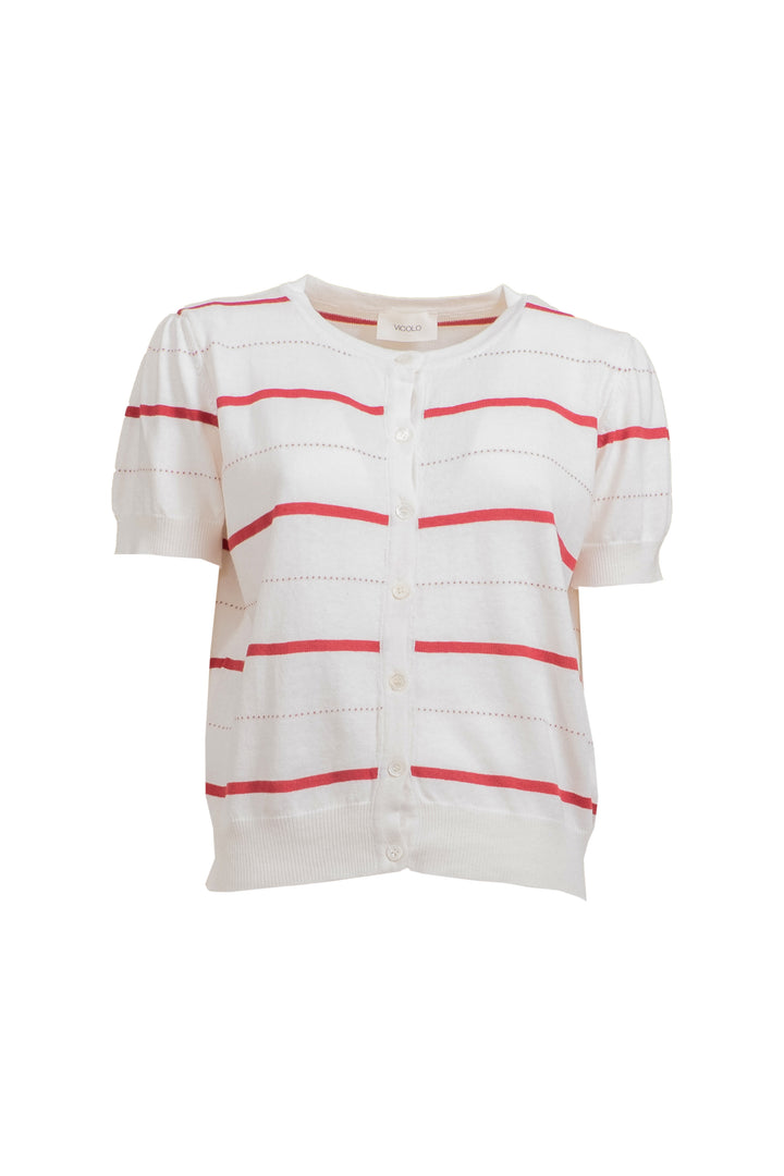 Vicolo - Cardigan mezza manica rigato Art. 22081D