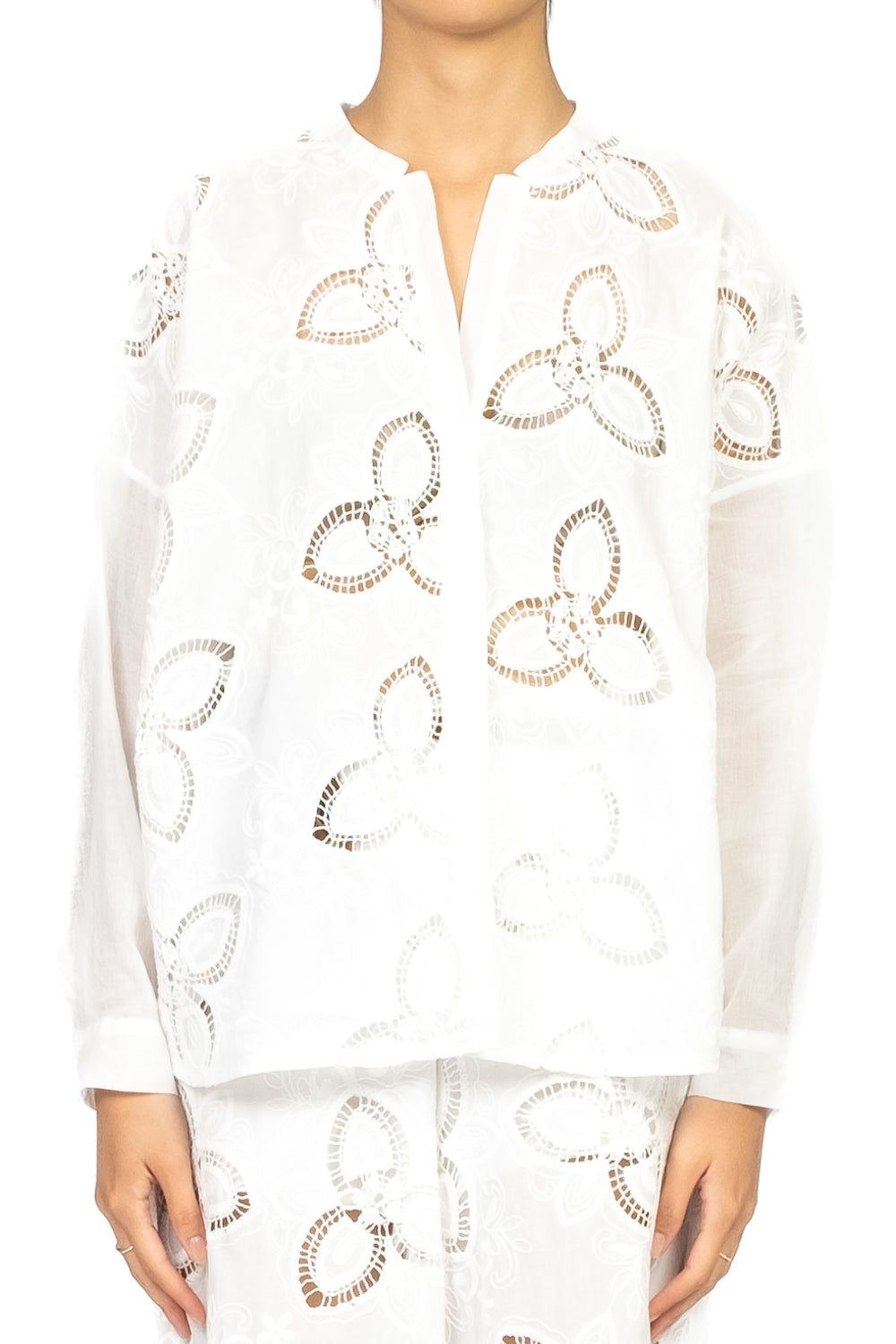 Motel - Camicia pizzo san gallo fiorata Art. S25CA69