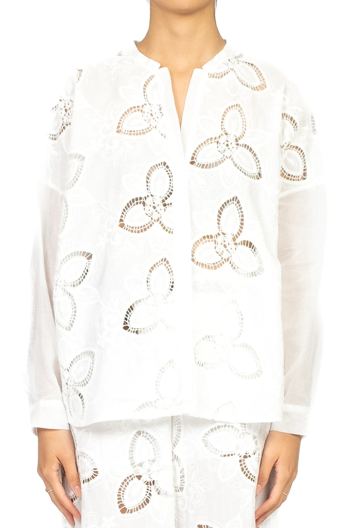 Motel - Camicia pizzo san gallo fiorata Art. S25CA69