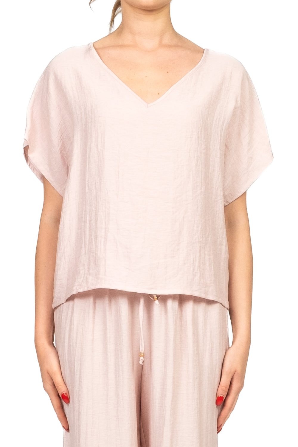 Tensione In - Blusa misto lino scollo V Art. 25C7935