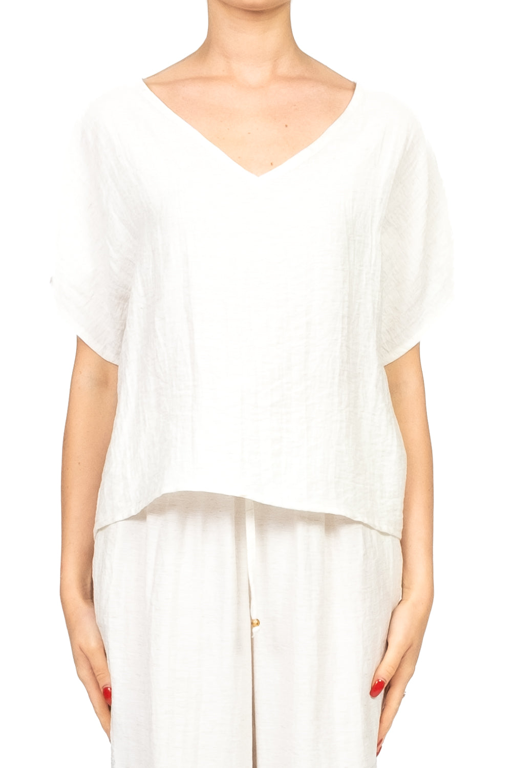 Tensione In - Blusa misto lino scollo V Art. 25C7935