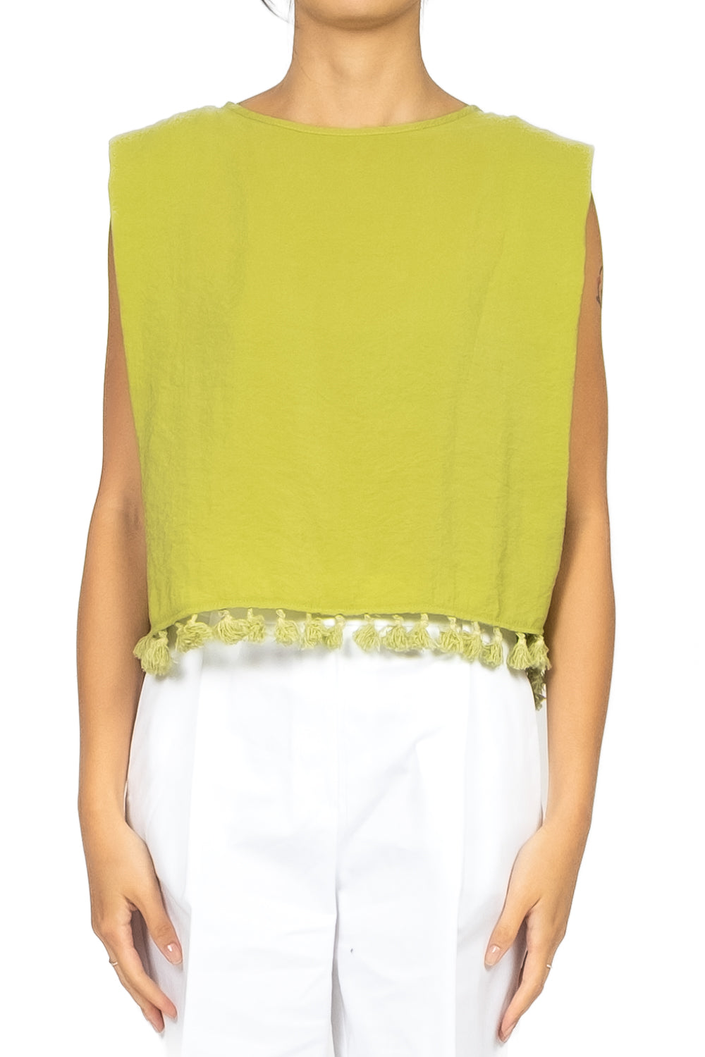 Tensione In - Blusa giromanica con nappine Art. C20123AT
