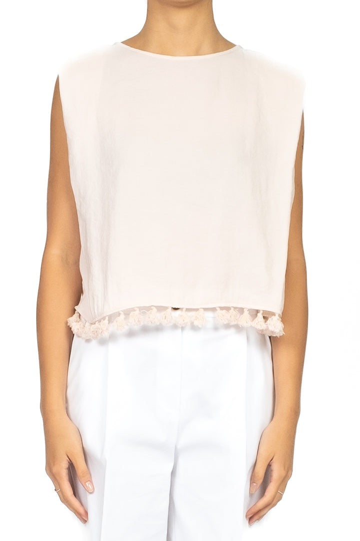 Tensione In - Blusa giromanica con nappine Art. C20123AT