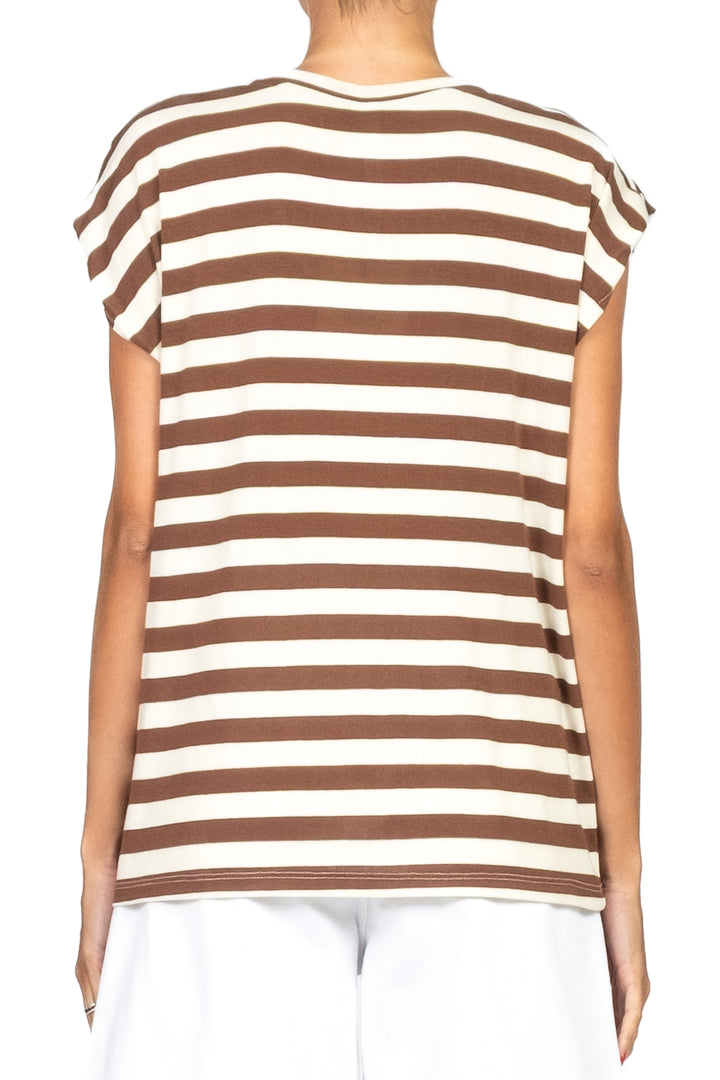 Tensione In - T-shirt rigata scollo V art. XW1571