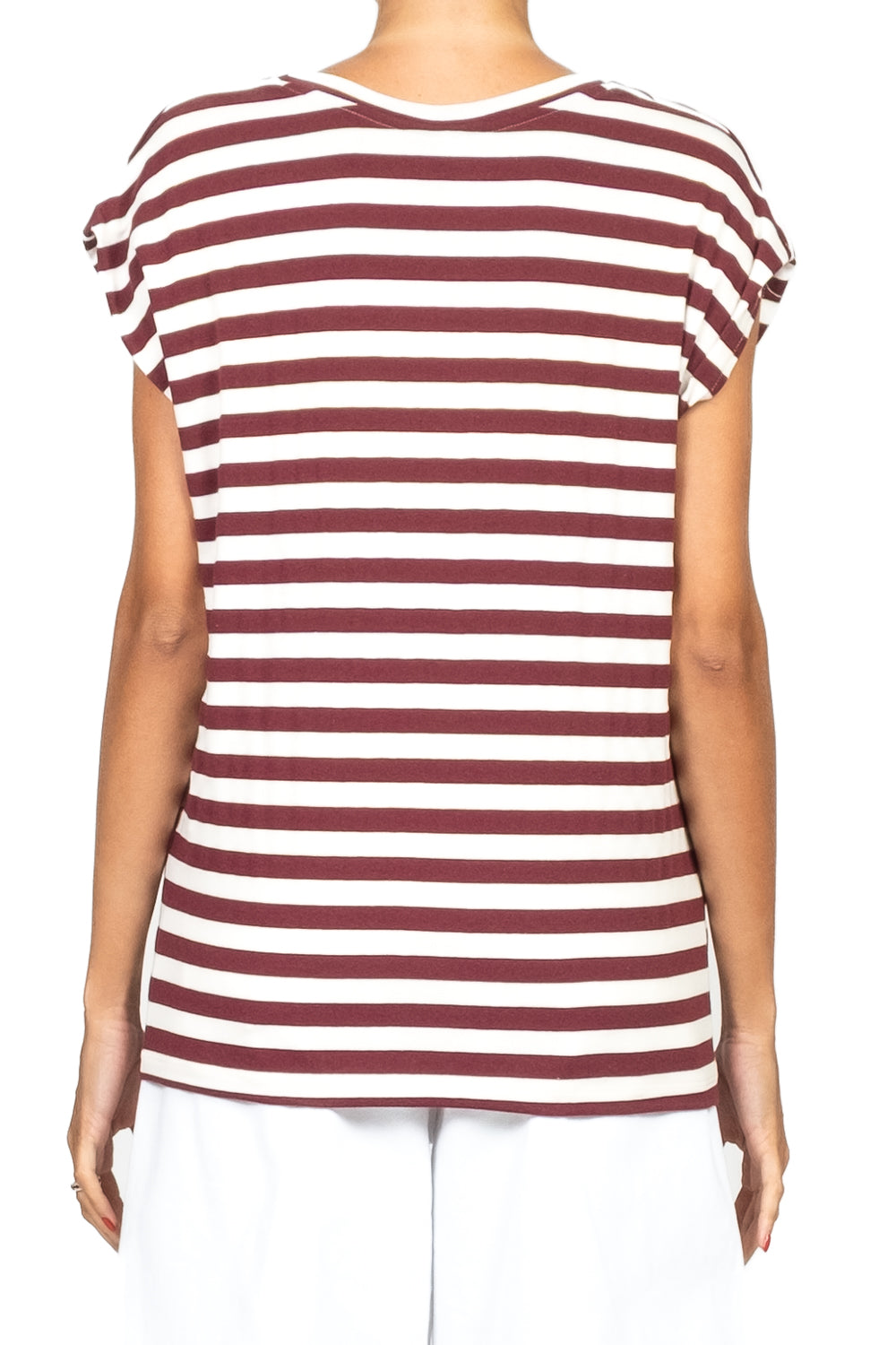 Tensione In - T-shirt rigata scollo V art. XW1571
