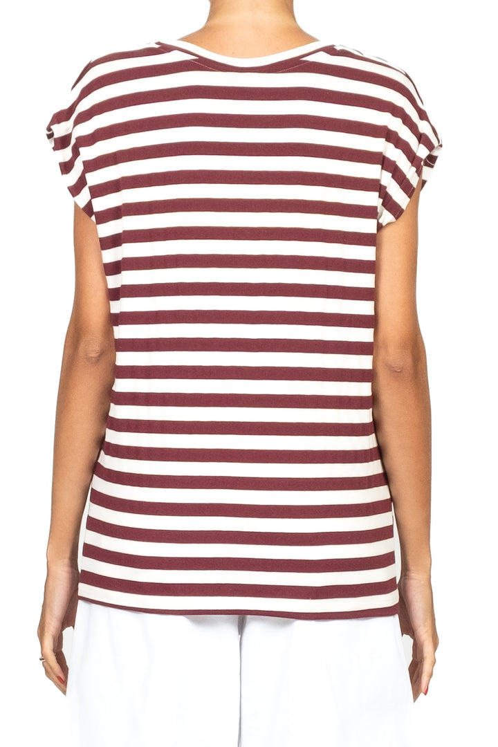 Tensione In - T-shirt rigata scollo V art. XW1571