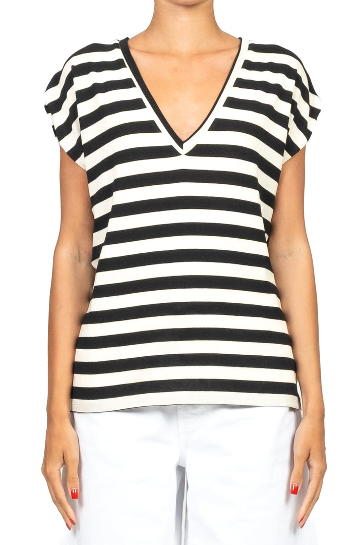 Tensione In - T-shirt rigata scollo V art. XW1571