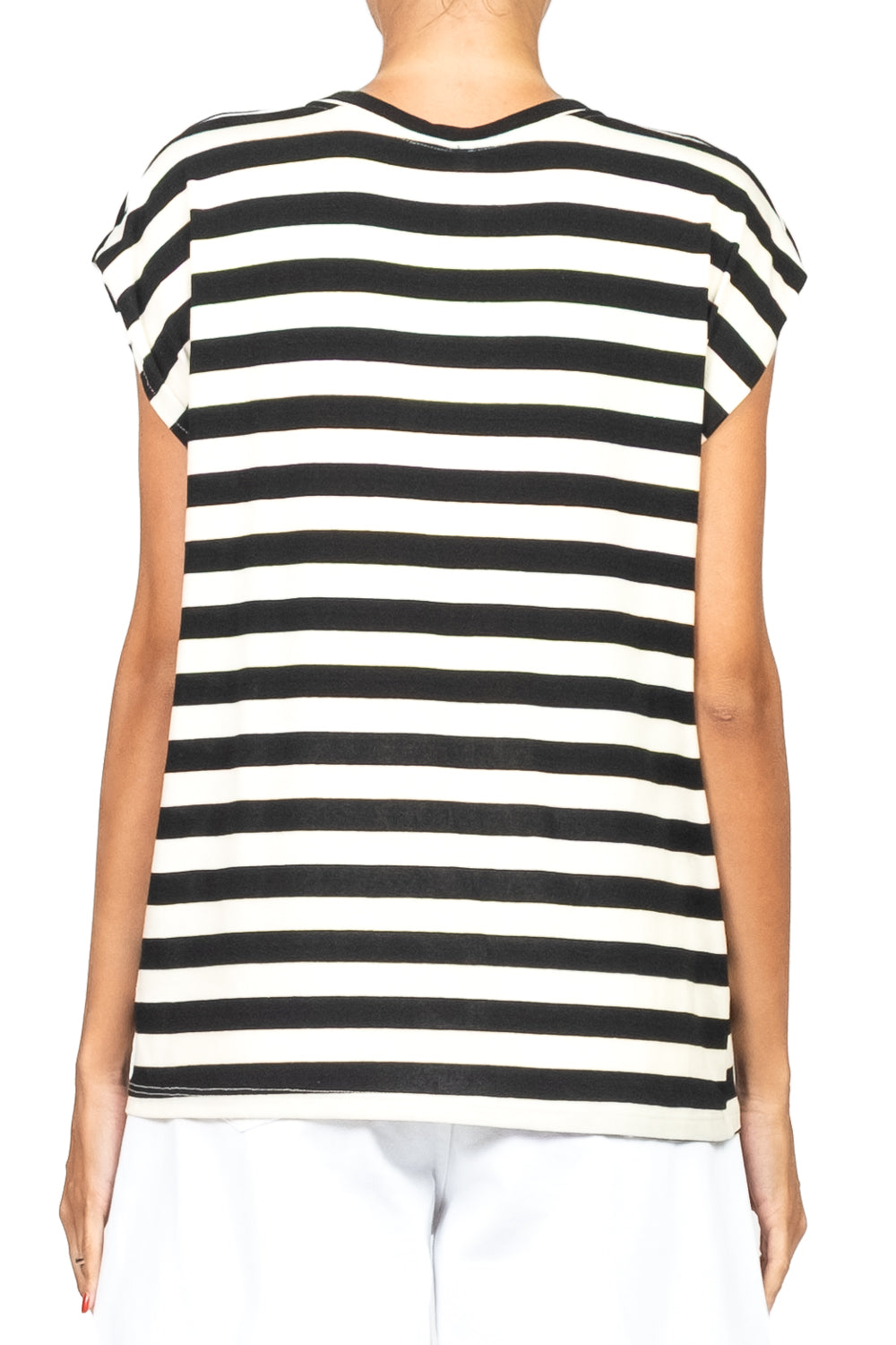 Tensione In - T-shirt rigata scollo V art. XW1571