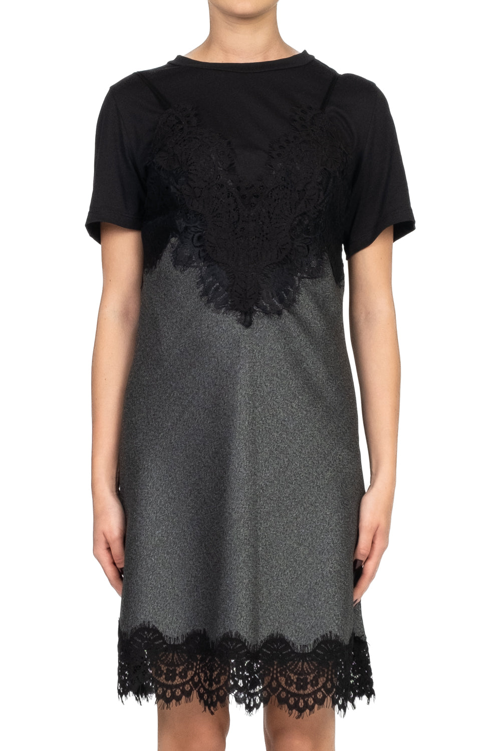 Tensione In - Abito midi pizzo con t-shirt Art. 37719