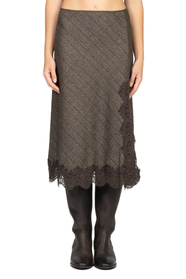 Tensione In - Gonna midi galles con pizzo Art. 37708